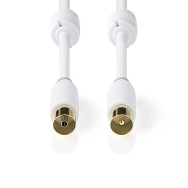 Nedis Coax Cable | IEC (Coax) Han | IEC (Coax) Hun | Guldplateret | 100 dB | 75 Ohm | Dobbelt afskærmet | 2.00 m | Runde | PVC | Hvid | Box