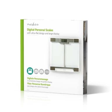 Nedis Personvægt | Digital | Gennemsigtig | Hærdet Glas | Maksimal vejekapacitet: 180 kg
