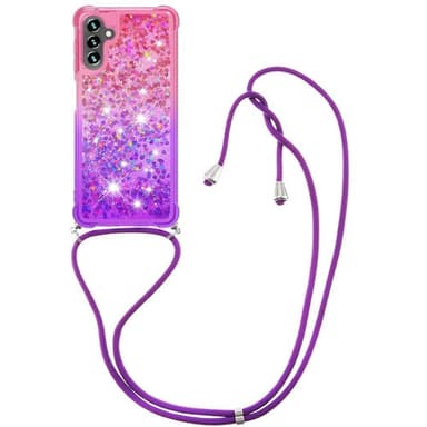 SKALO Samsung A34 5G Kvicksand Glitter Mobile Collar - Pink-Lilla