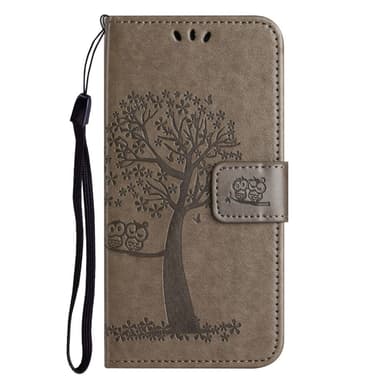 SKALO Samsung A14 4G/5G Owl Tree Flip Cover - Grå