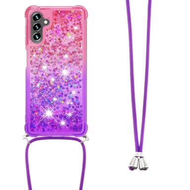 SKALO Samsung A34 5G Kvicksand Glitter Mobile Collar - Pink-Lilla