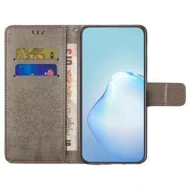SKALO Samsung A14 4G/5G Owl Tree Flip Cover - Grå