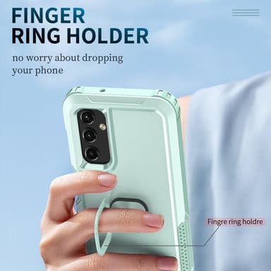 SKALO Samsung A54 5G Armor Hybrid metal ring cover - Turkis