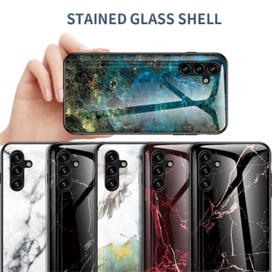 SKALO Samsung A54 5G Marmor hærdet glas TPU Cover - #4