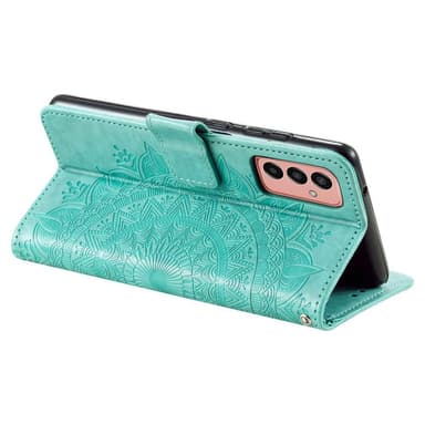 SKALO Samsung A14 4G/5G Mandala Flip Cover - Turkis