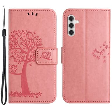 SKALO Samsung A14 4G/5G Owl Tree Flip Cover - Pink