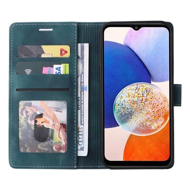 SKALO Samsung A54 5G Flip Cover m. pung i PU-læder - Grøn