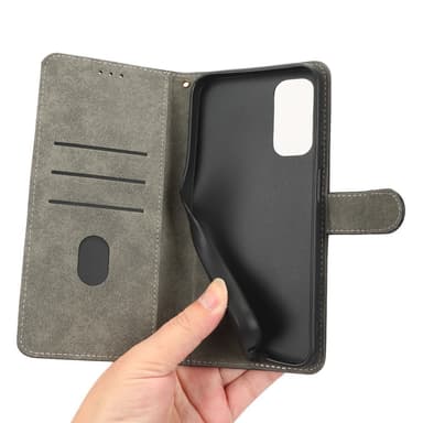 SKALO Samsung A14 4G/5G Flip Cover m. pung i PU-læder - Brun