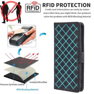 SKALO Samsung A14 4G/5G Flip Cover m. pung i PU-læder - Brun