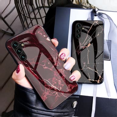 SKALO Samsung A54 5G Marmor hærdet glas TPU Cover - #4