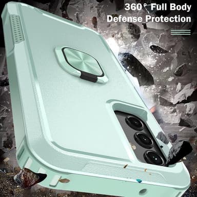 SKALO Samsung A54 5G Armor Hybrid metal ring cover - Turkis