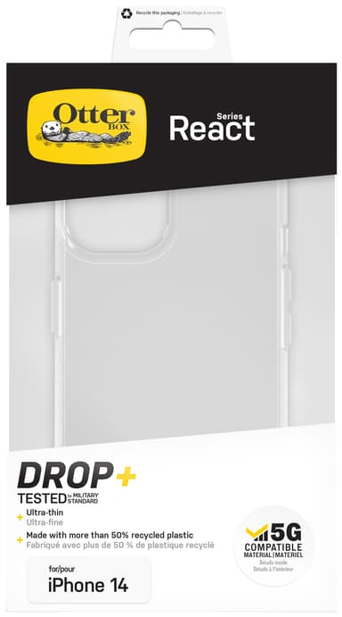 OtterBox React iPhone 14 etui (transparent)