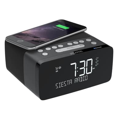 PURE FM/DAB/DAB+/BT/Qi Siesta Charge Clockradio Grafit