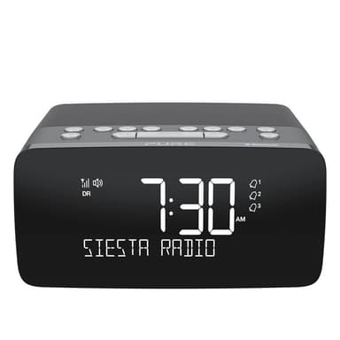 PURE FM/DAB/DAB+/BT/Qi Siesta Charge Clockradio Grafit