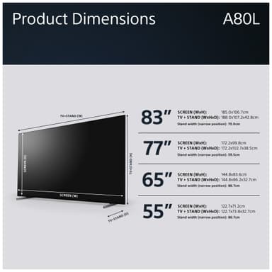 Sony Bravia 83” A80L 4K OLED Smart TV (2023)