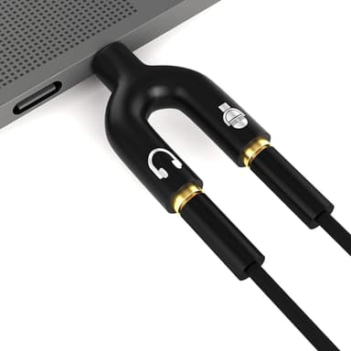 NÖRDIC Audio Adapter 3.5mm adapter til mikrofon og hovedtelefon