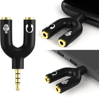 NÖRDIC Audio Adapter 3.5mm adapter til mikrofon og hovedtelefon