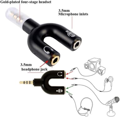 NÖRDIC Audio Adapter 3.5mm adapter til mikrofon og hovedtelefon