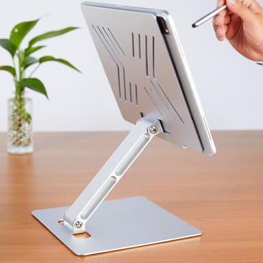 NÖRDIC aluminiumsholder til bærbar computer til op til 17"" justerbar højde til notebookstander, sølvfarvet