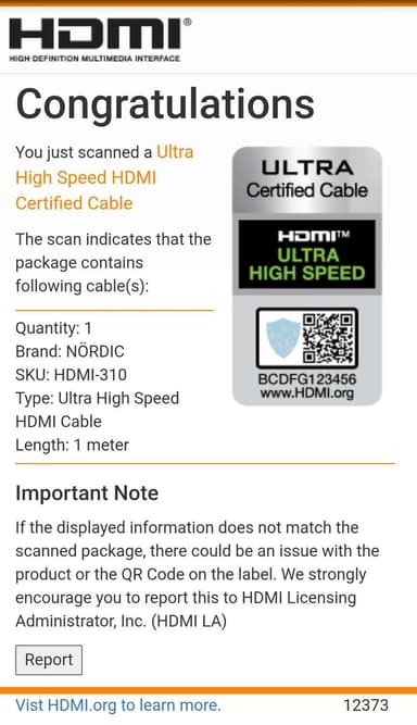 NÖRDIC CERTIFIED CABLES 1m Ultra High Speed ​​​​HDMI 2.1 8K 60Hz 4K 120Hz 48Gbps Dynamic HDR eARC VRR ekstra slidstærkt nylonflettet kabel forgyldt