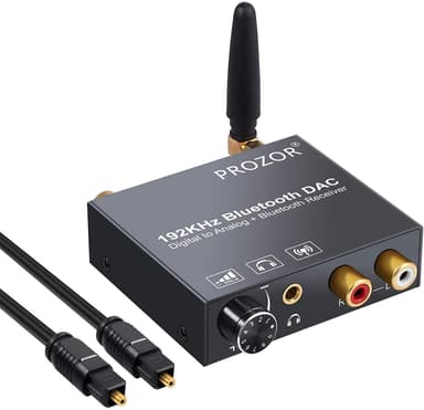 Digital til analog konverter 192 kHz DAC med 5,0 Bluetooth optisk koaksial og TOSLINK Digital Audio til Analog Stereo RCA & 3.5mm