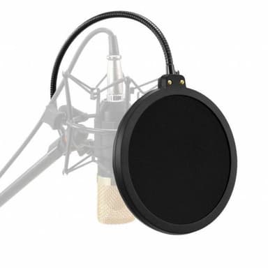 Popfilter mikrofonstativ forruden med hale hals dobbelt lag 13cm