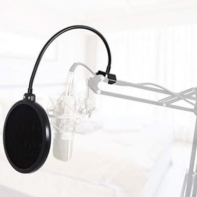 Popfilter mikrofonstativ forruden med hale hals dobbelt lag 13cm