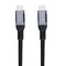 NÖRDIC 1m USB3.2 Gen1 USB-C til C nylonflettet kabel hurtig opladning 3A 5Gbps Strømforsyning PD 60W
