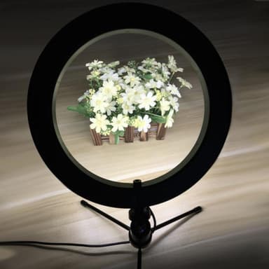 LED Let kæde 30 cm i diameter med en mobil holder med stativ 10 trin tre lysdæmpes tilstand selfie lampe lys ring lys