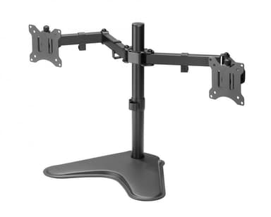 NÖRDIC Monitor / monitor stå / table model Skærmarme dobbelt display 8 kg pr arm 13-27 inches af stål, vipbar og drejelig sort skærm beslag