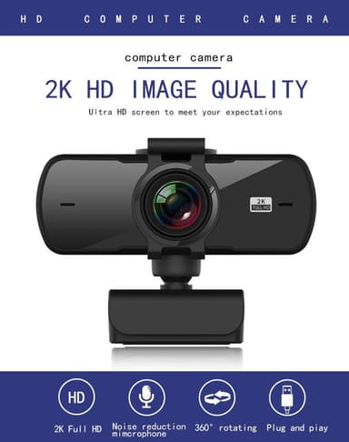 motor Leeds pad USB Webcam Full HD2K 30fps med mikrofon roterbare 360grader 4megapixel |  Elgiganten
