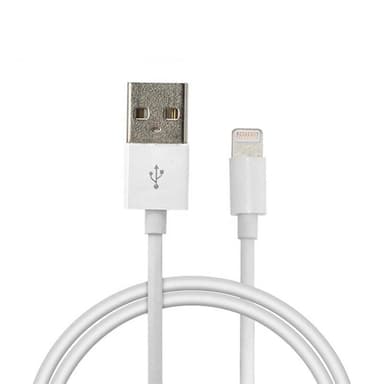 NÖRDIC Lightning Cable (ikke MFI) USB A 50cm White 2.1A til iPhone og iPad | Elgiganten