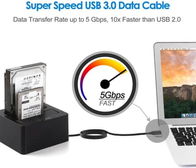 NÖRDIC kabel 50Cm USB3.1 A han til A han 5Gbps Super Speed ​​​​USB3.0