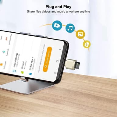 NÖRDIC USB-C 3.1 kortlæser med nøglering 5Gbps TF, MicroSD, Micro SDHC, Micro SDXC 2TB UHS-I