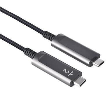 NÖRDIC 7,5 m aktivt AOC Fiberkabel USB 3.1 Gen2 Type C til Type C 4K 60Hz 10Gbps PD60W