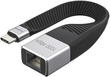 NÖRDIC Flad adapter USB-C til Giga Ethernet 10 cm