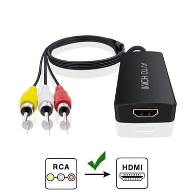 NÖRDIC Composite AV til HDMI adapter 3xRCA AV og CVBS konverter 1080p ved 60Hz | Elgiganten
