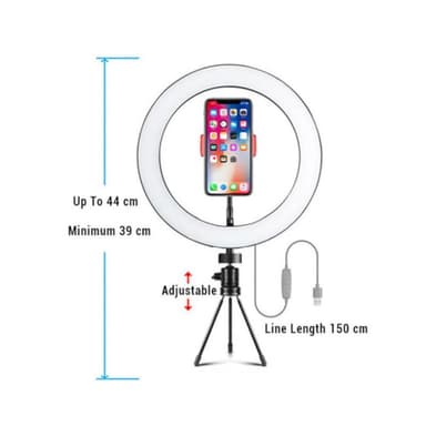 LED Let kæde 30 cm i diameter med en mobil holder med stativ 10 trin tre lysdæmpes tilstand selfie lampe lys ring lys