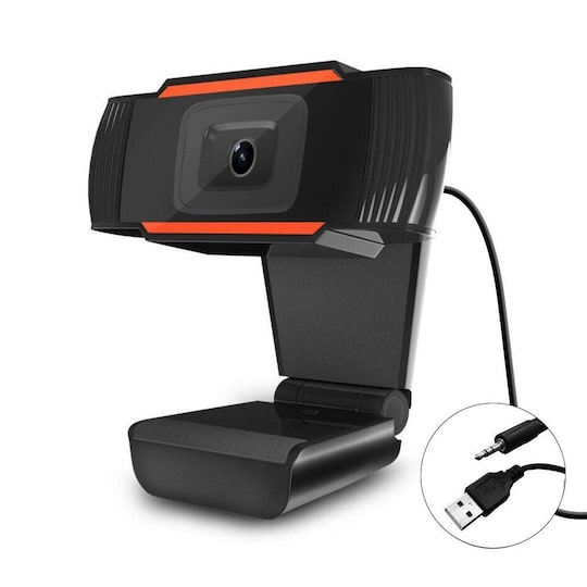 NÖRDIC USB Webcam 720pixel 30 fps 1MP med mikrofon og står for laptop eller plane overflader
