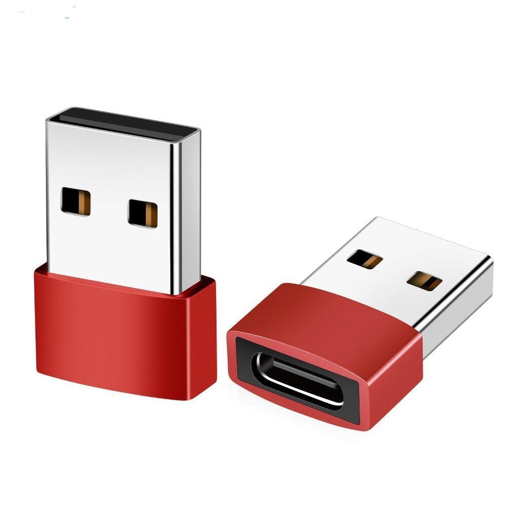 Kortfattet smukke faglært NÖRDIC USB C til OTG USB En mini adapter metal rødt | Elgiganten
