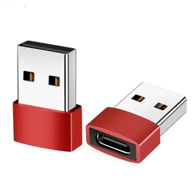 Kortfattet smukke faglært NÖRDIC USB C til OTG USB En mini adapter metal rødt | Elgiganten