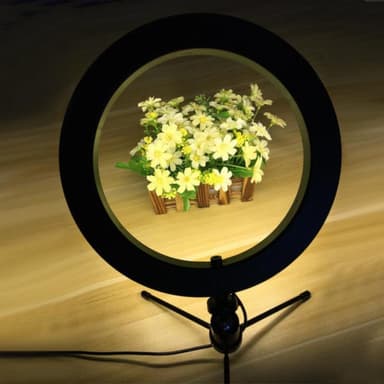 LED Let kæde 30 cm i diameter med en mobil holder med stativ 10 trin tre lysdæmpes tilstand selfie lampe lys ring lys