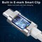 NÖRDIC 50CM USB C 3.1 til USB C Nylon Flettet Kabel Hurtig opladning 5a Gen2 10Gbps Power Delivery PD 100W med Emarker White