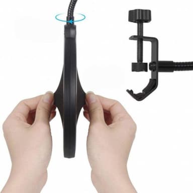 Popfilter mikrofonstativ forruden med hale hals dobbelt lag 13cm
