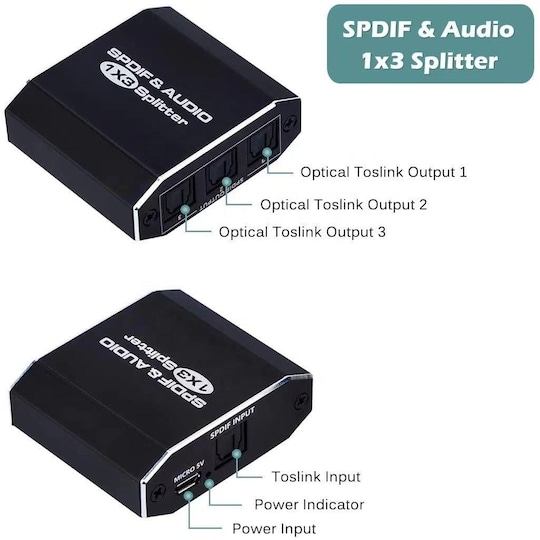 NÖRDIC 1-3 Optisk lyd SPDIF Toslink Cable 1m understøtter Digital, DTS 5.1 PCM LPCM | Elgiganten