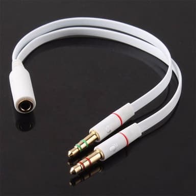 NÖRDIC Audio Adapter headset til computeren 2x3.5mm TRS hana til 1x3,5mm TRRS kvindelige 10cm