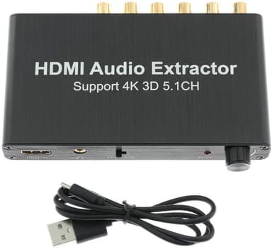 NÖRDIC 4K 3D HDMI Audio Extractor 5.1 CH 6RCA support DTS / AC3