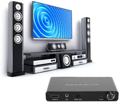 NÖRDIC 4K 3D HDMI Audio Extractor 5.1 CH 6RCA support DTS / AC3