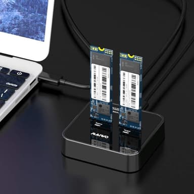 Maiwo K3016S dockingstation til harddisk kloning af M.2 SATA SSD er 5Gbps 1: 1 B & M Key