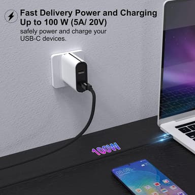 NÖRDIC USB4 kabel 50 cm 40 Gbps data 8K video PD 100W kompatibel med Thunderbolt 3